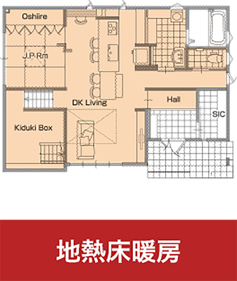 ユニバーサルホームの地熱床暖房
